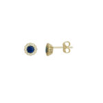 GOLD EARRINGS WITH BLUE STONE SK391