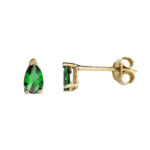 GOLD TEARDROP EARRINGS (GREEN) SK394