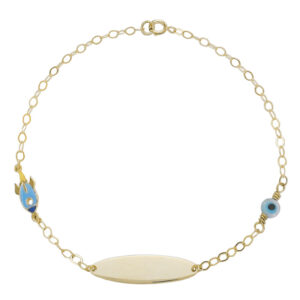 GOLD NAME BRACELET WITH ROCKET TAY301