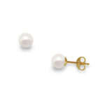 Μαργαριταρένια σκουλαρίκια akoya japan λευκά 6,5x7mm