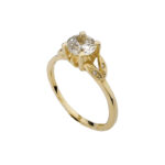 GOLD SINGLE-STONE RING WITH ZIRCON STONES DAX398