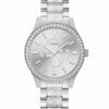 Γυναικείο ρολόι διαμέτρου 38mm με μηχανισμό QUARTZ ακριβείας. Έχει ασημένιο καντράν με ασημένιους δείκτες και λεπτομέρειες. GUESS CASUAL LIFE W1280L1 Γυναικείο Ρολόι Quartz Ακριβείας