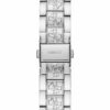 Γυναικείο ρολόι διαμέτρου 38mm με μηχανισμό QUARTZ ακριβείας. Έχει ασημένιο καντράν με ασημένιους δείκτες και λεπτομέρειες. GUESS CASUAL LIFE W1280L1 Γυναικείο Ρολόι Quartz Ακριβείας 3