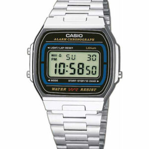 casio psifiako roloi chronografos me metalliko mprasele se asimi chroma a 164wa 1ves