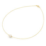 Κολιέ μαργαριτάρι λευκό βέργα