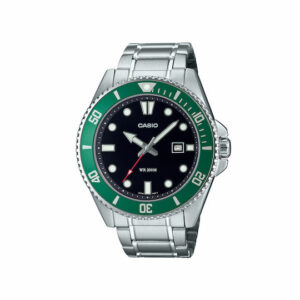Casio watch silver green mdv 107d 3avef