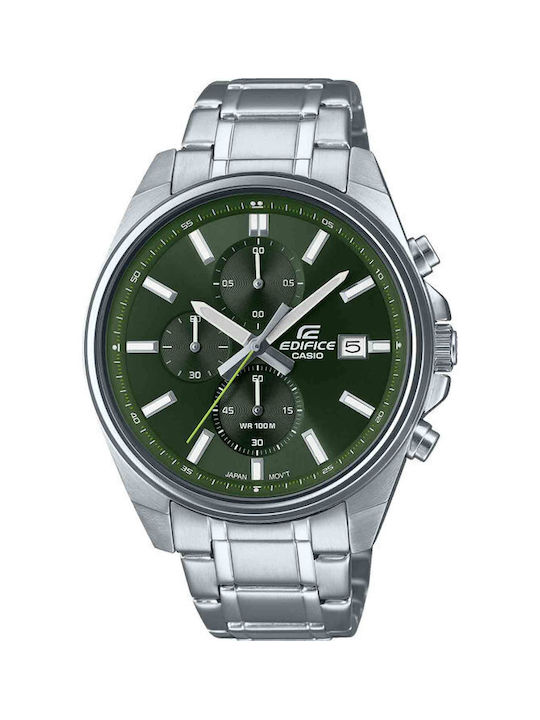 casio roloi chronografos mpatarias me metalliko mprasele se asimi chroma efv 610d 3cvuef