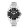 Αντρικό ρολόι Lee Cooper διαμέτρου 41.5mm με μηχανισμό Quartz. Έχει κάσα σε ασημί χρώμα και καντράν σε χρώμα μαύρο. Το μπρασελέ του είναι σε ασημί χρώμα. antriko roloi lecooper asimi lc07950.350