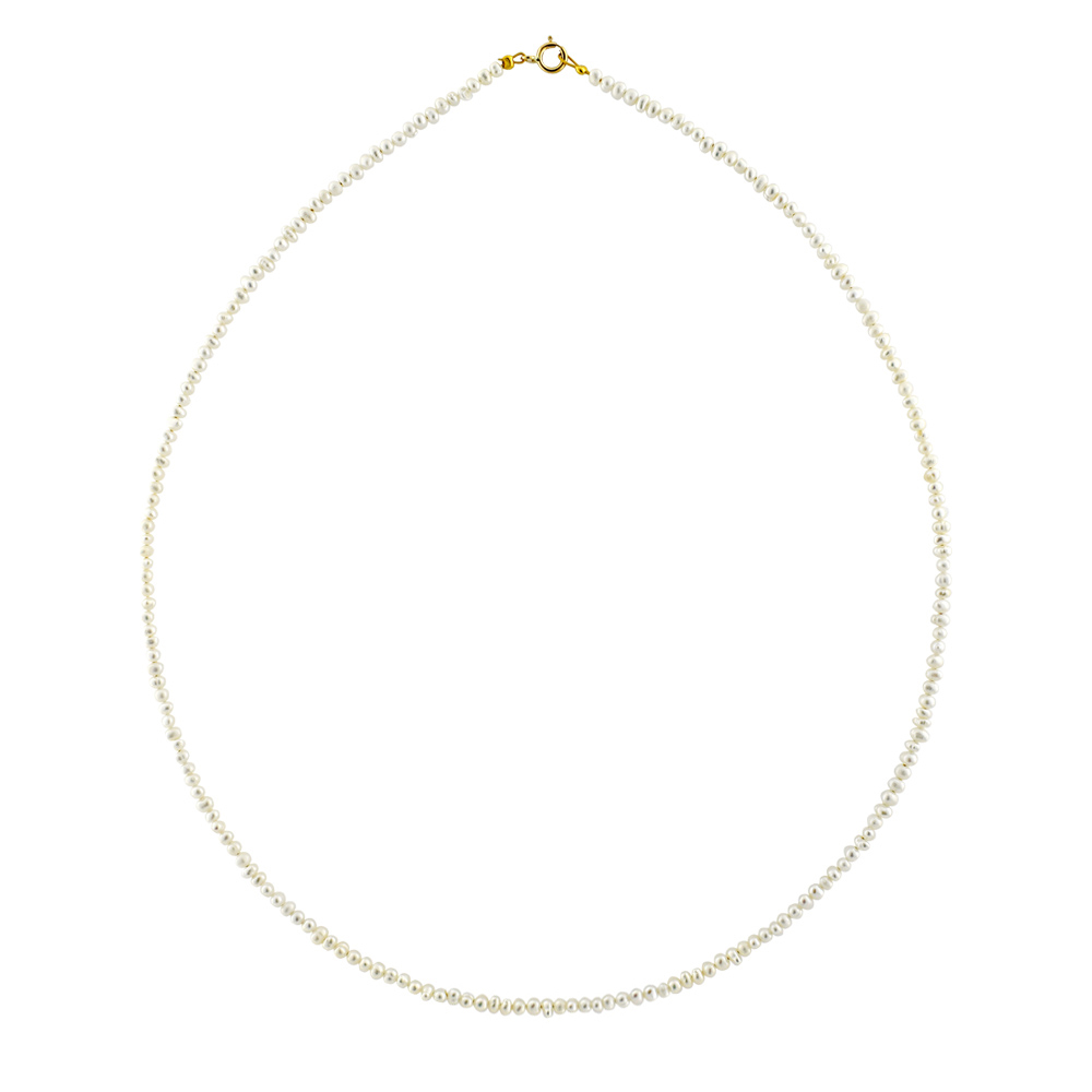 Kolie me margaritaria 3-3,5 xiliosta me xruso koumpoma Necklace white pearls gold K14