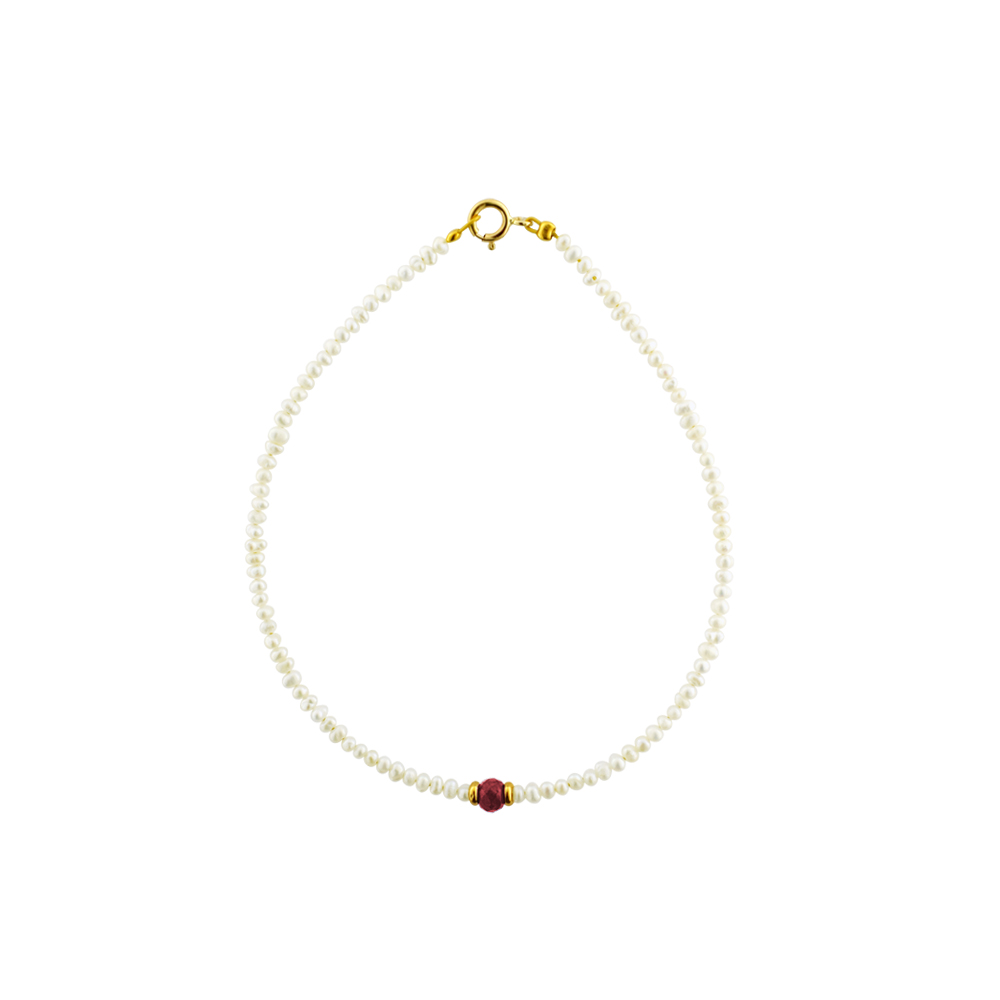 Pearl_bracelet_ruby_gold_K14-1 Pearl bracelet ruby gold K14