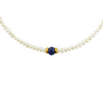 Pearl bracelet sapphire gold K14