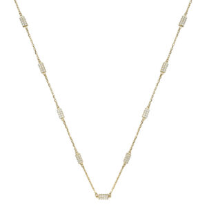 GOLD NECKLACE WITH ZIRCON STONES KOL361