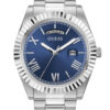 Ανδρικό ρολόι διαμέτρου 42mm με μηχανισμό QUARTZ ακριβείας. Έχει μπλε καντράν με ασημένιους δείκτες και λεπτομέρειες και ένδειξη ημερομηνίας. GUESS CONNOISSEUR GW0265G7 Ανδρικό Ρολόι Quartz Ακριβείας