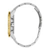 Ανδρικό ρολόι διαμέτρου 48mm με μηχανισμό QUARTZ MULTIFUCTION ακριβείας. Έχει χρυσό καντράν με χρυσούς δείκτες, χρυσές λεπτομέρειες και πέτρες ζιργκόν. GUESS MAJESTIC GW0796G3 Ανδρικό Ρολόι Quartz Multifuction Ακριβείας2