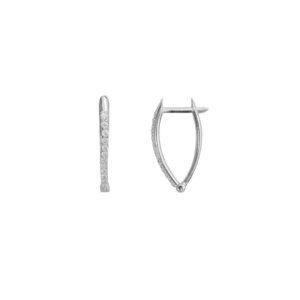 WHITE GOLD TRIANGLE HOOPS WITH ZIRCON SK3116