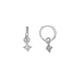 WHITE-GOLD HOOPS WITH STAR SK3107