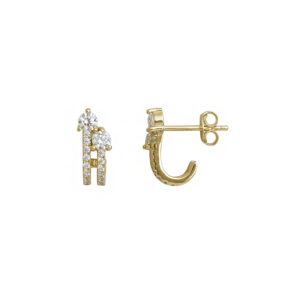 GOLD DOUBLE EARRINGS WITH ZIRCON SK3111
