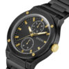 Ανδρικό ρολόι διαμέτρου 45mm με μηχανισμό QUARTZ MULTIFUCTION ακριβείας. Έχει μαύρο καντράν με χρυσούς δείκτες και χρυσές λεπτομέρειες. Η κάσα του είναι από ανακυκλωμένο ατσάλι. GUESS JET GW0795G3 Ανδρικό Ρολόι Quartz Multifuction Ακριβείας4