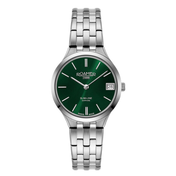 Roamer slimline classic ladies green silver 512857 41 75 20