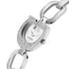 Γυναικείο ρολόι διαμέτρου 22mm με μηχανισμό QUARTZ ακριβείας. Έχει ασημένιο καντράν και ασημένιους δείκτες. Η κάσα του είναι από ανοξείδωτο ατσάλι διακοσμημένη με κρύσταλλα και κρύσταλλο από ορυκτό κρύσταλλο ειδικής σκλήρυνσης. GUESS GIA GW0683L1 SILVER GYNAIKEIO 3