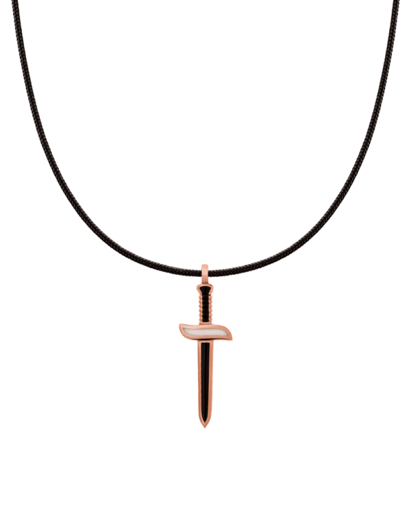 Very gavello daga pendant K9 black white