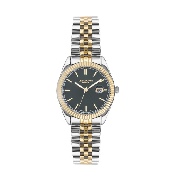 Gunaikeio roloi lee cooper dixrwmo silver gold lc07326.250