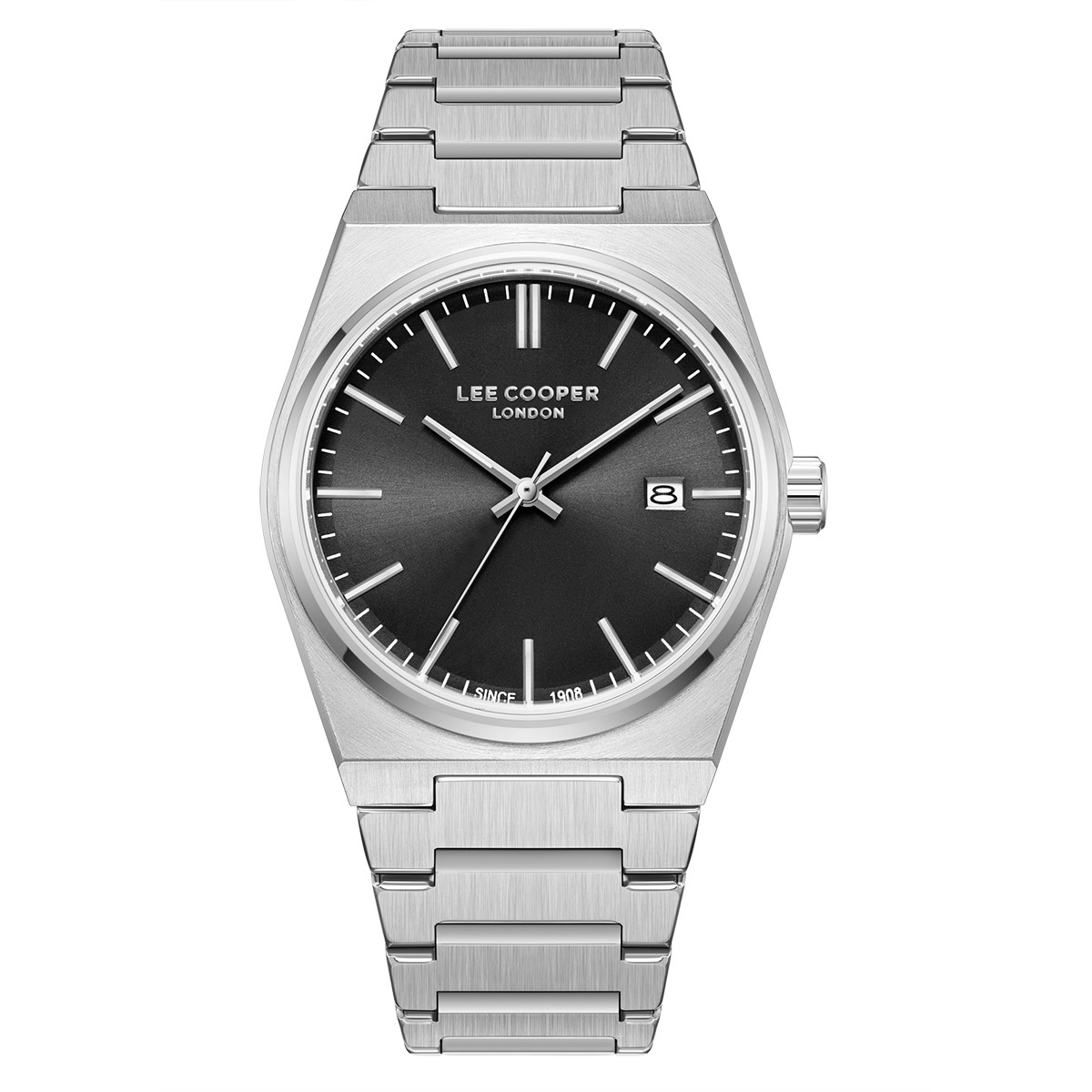 Andriko roloi Lee Cooper me asimi mprasele kai kasa kai mauro kadran sta 40mm. Andriko roloi Lee Cooper silver black lc08196.350