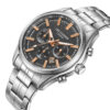 Andriko roloi Lee Cooper me ashmi bracele, mauro kadran kai rose gold leptomereies, 44mm Andriko roloi Lee Cooper silver black lc08199360 1