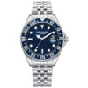 Andriko roloi Lee Cooper me silver bracele kai kadran se skouro prasino xrwma sta 42mm Andriko roloi Lee Cooper silver blue lc08142.390
