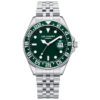 Andriko roloi Lee Cooper me silver bracele kai kadran se skouro prasino xrwma sta 42mm Andriko roloi Lee Cooper silver green lc08142.370