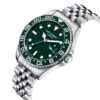 Andriko roloi Lee Cooper me silver bracele kai kadran se skouro prasino xrwma sta 42mm Andriko roloi Lee Cooper silver green lc08142.370 1
