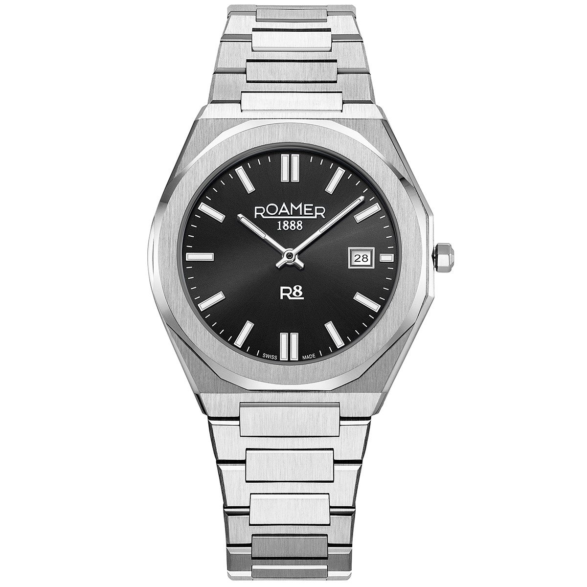Antriko roloi Roamer R8 Gents me mauro kadran kai ashmi brasele. Adriko Roloi Roamer R8 Gents black 972980 41 85 20