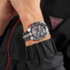 Αντρικό ρολόι GUESS RESISTANCE GW0714G1 διαμέτρου 44mm, με μηχανισμό QUARTZ Multi-Function ακριβείας, μαύρο καντράν, κάσα και μπρασελέ από ανοξείδωτο ατσάλι. GUESS RESISTANCE GW0714G1 Ανδρικό Ρολόι Quartz Multi Function7