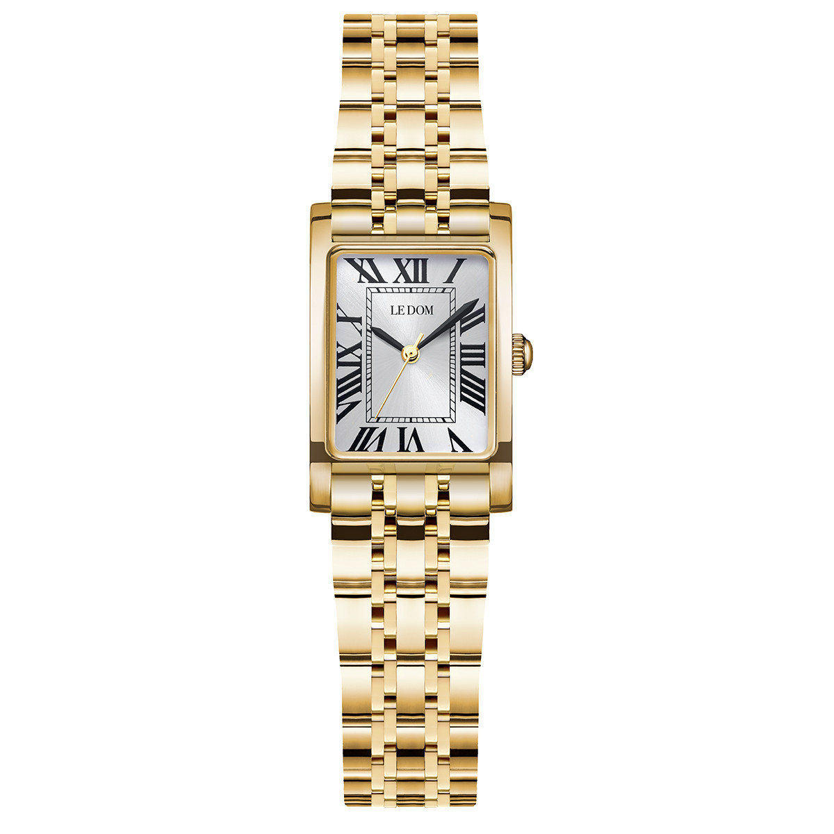 Gunaikeio roloi Ledom Rosalind me xruso bracele kai orthogonio kadran sta 20 mm. Gunaikeio roloi Ledom rosalind gold ld1505 3