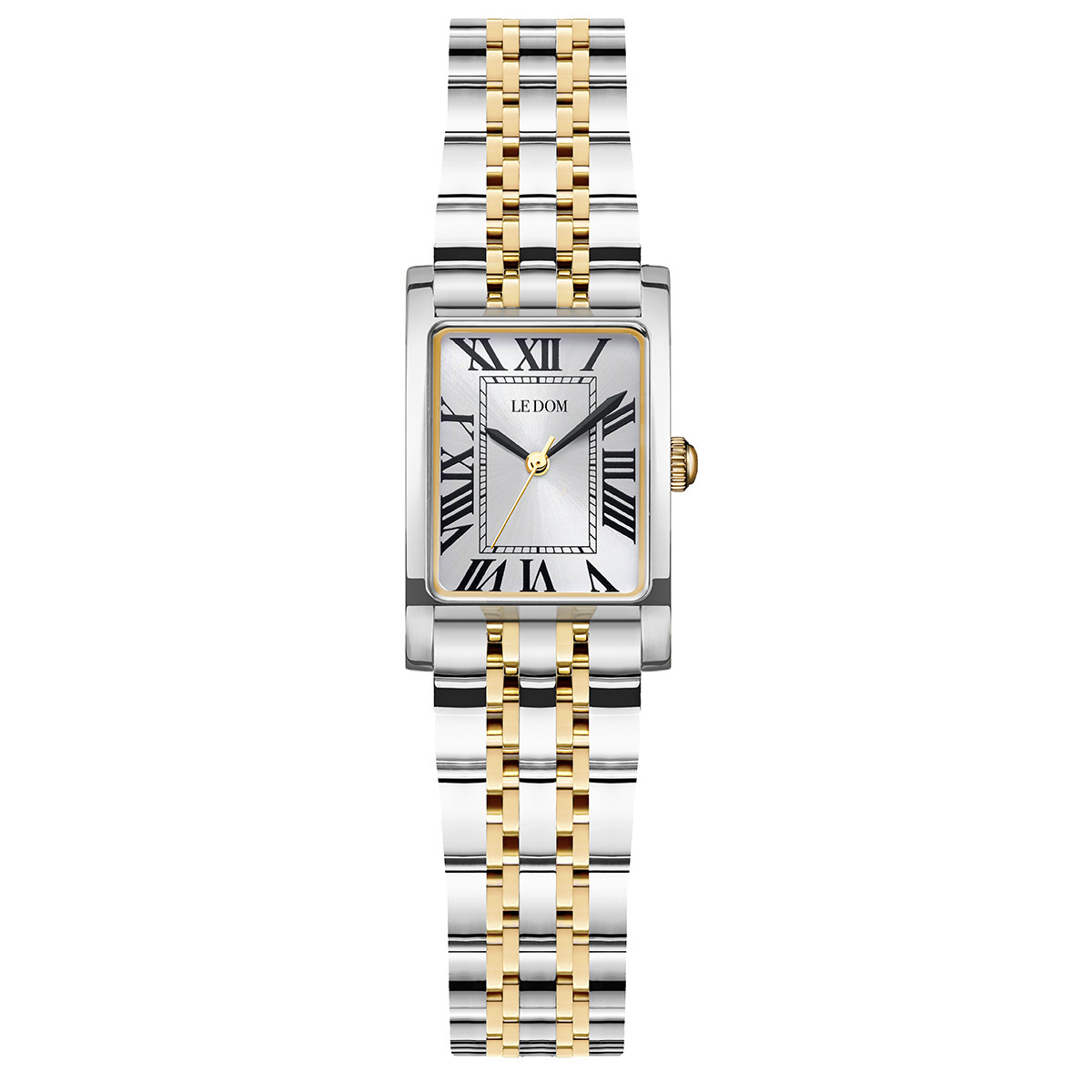 Dixrwmo gunaikeio roloi Ledom Rosalind me ashmi kai xruso bracele kai ashmi kadran sta 20mm. Gunaikeio roloi ledom rosalind silver gold ld1505 2