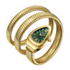 Gunaikeio roloi braxioli se sxhma snake se xruso xrwma me prasino kadran sta 23mm. Gunaikeio roloi braxioli snake gold green lc08173.320(1)